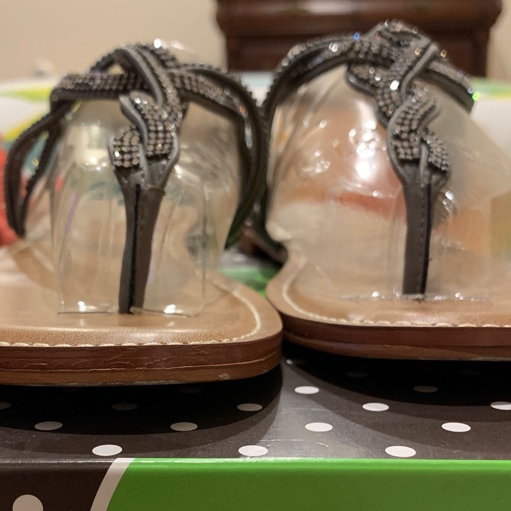 Gray braided slingback Sandals sz 10 - Picture 2 of 10